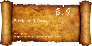 Burkus Ilona névjegykártya