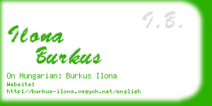 ilona burkus business card